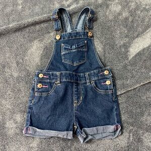 Jordache Dark Blue Kids Denim Overalls with Button Accents Size 3T